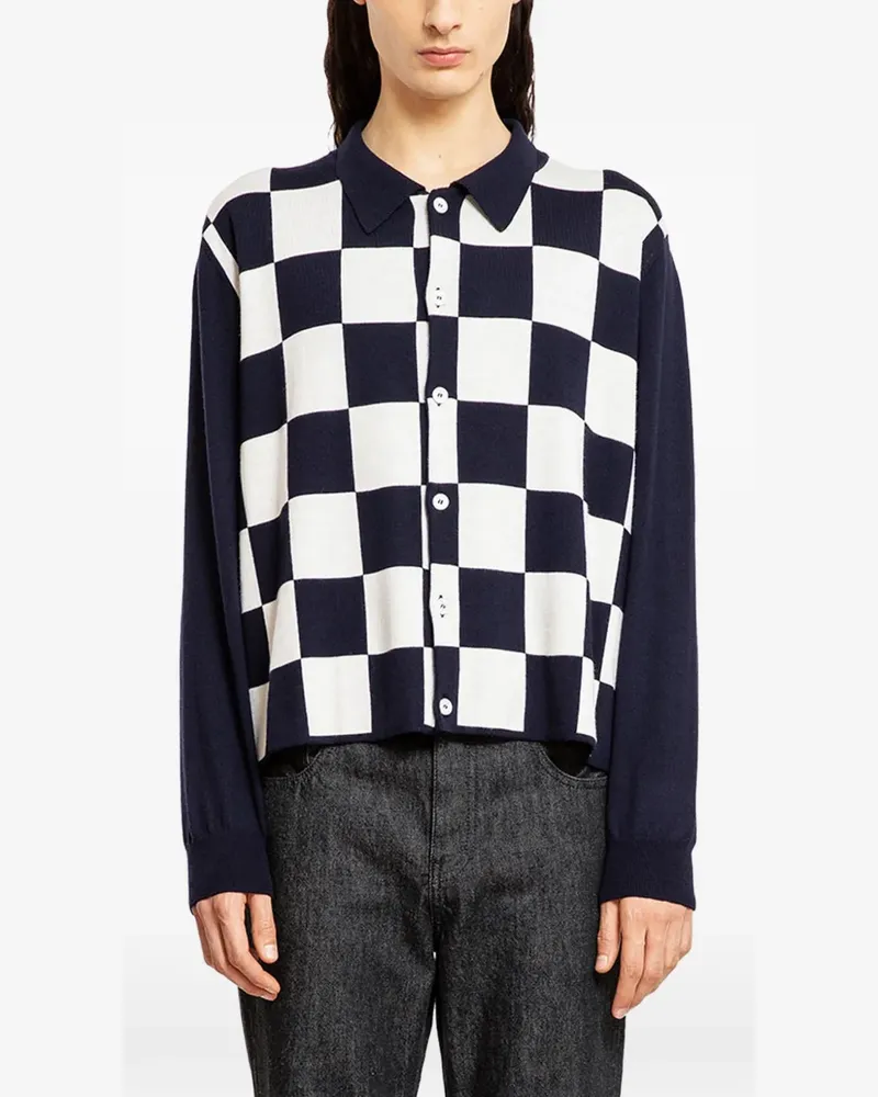 Second/Layer checkered cardigan - Blau Blau