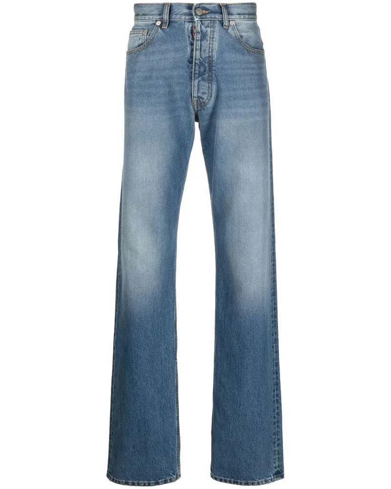 Maison Margiela Straight-Leg-Jeans mit Ziernähten Blau