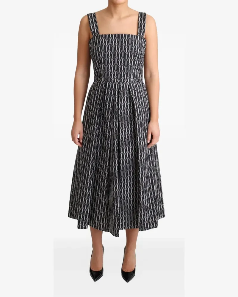 Dolce & Gabbana A-Linien-Kleid mit geometrischem Print - Schwarz Schwarz