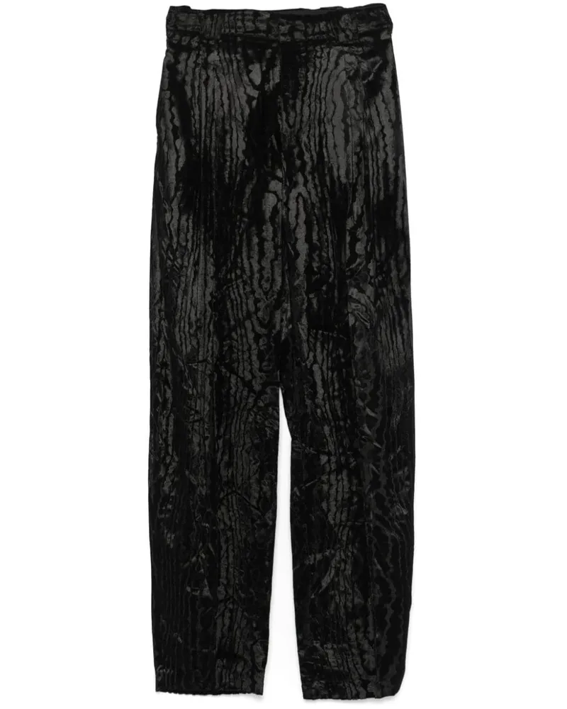 Thierry Mugler Moiré-Hose aus Samt - Schwarz Schwarz