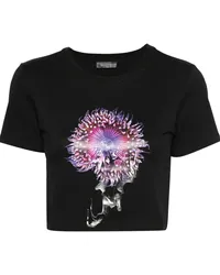 Thierry Mugler Anemone Cropped-T-Shirt Schwarz