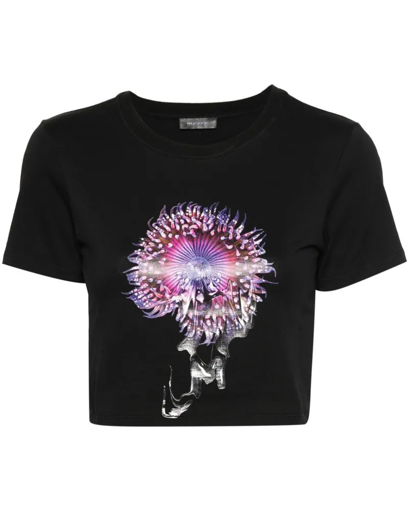 Thierry Mugler Anemone Cropped-T-Shirt Schwarz