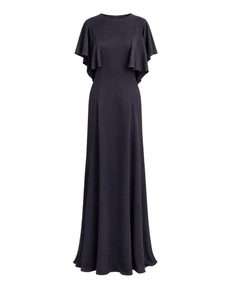 Irina Schrotter Maxikleid mit Rüschenärmeln - Schwarz Schwarz