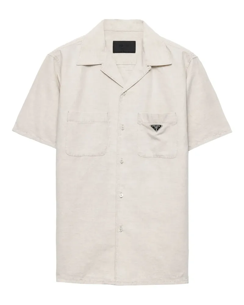 Prada Hemd mit emailliertem Logo - Nude Nude