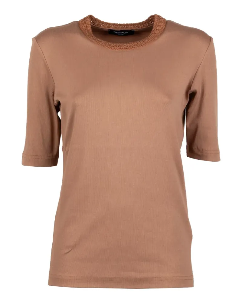 Fabiana Filippi Oberteil mit Rundhalsausschnitt - Nude Nude