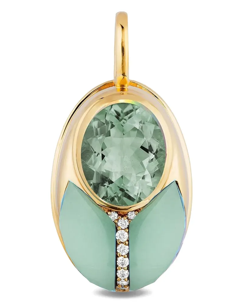 Mason and Books Big Love Bug praisolite and diamond pendant - Gold Gold