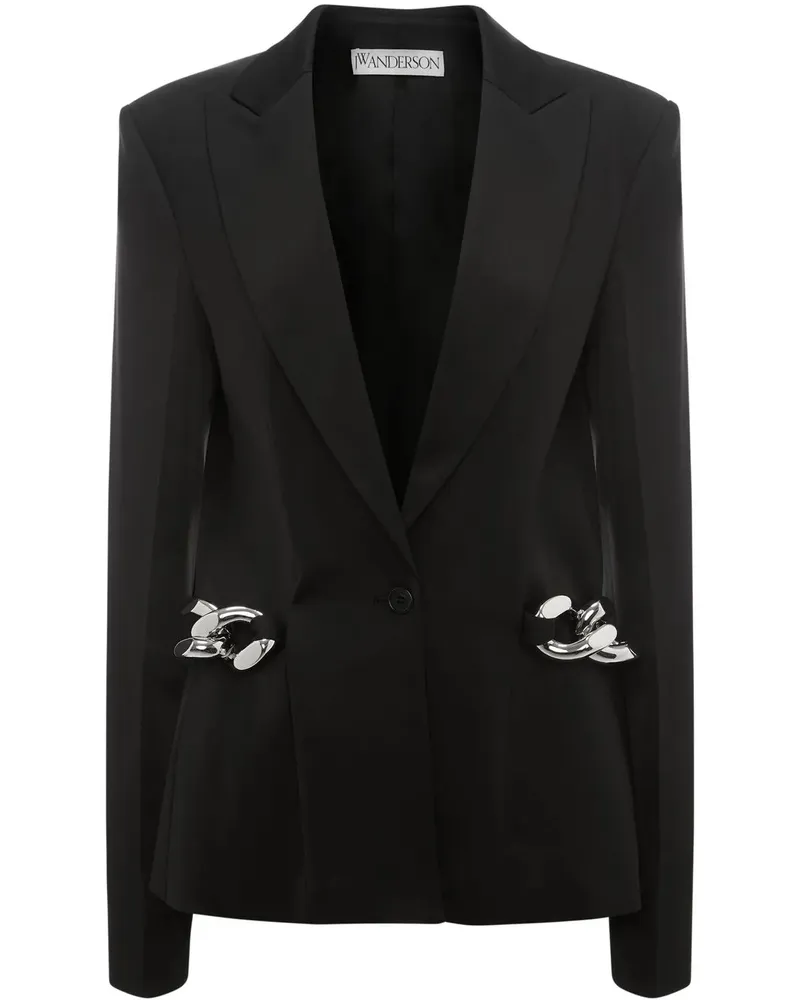 J.W.Anderson Einreihiger Blazer mit Kettendetail - Schwarz Schwarz