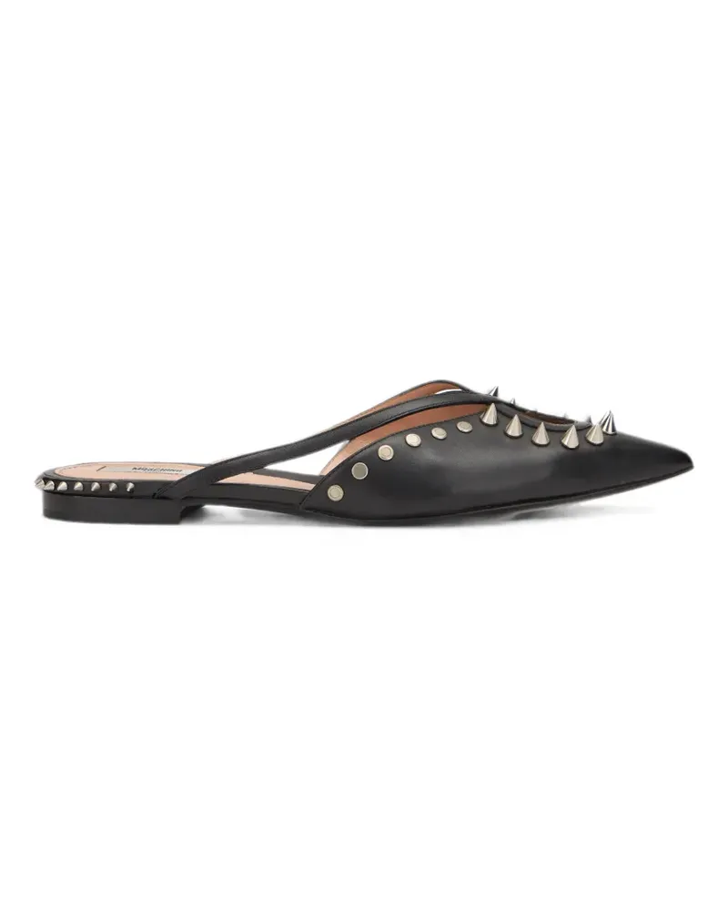 Moschino spike-embellished pointed-toe flat mules - Schwarz Schwarz