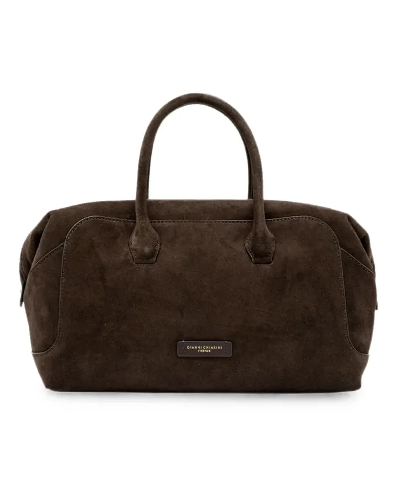 Gianni Chiarini suede top-handle clutch bag - Braun Braun