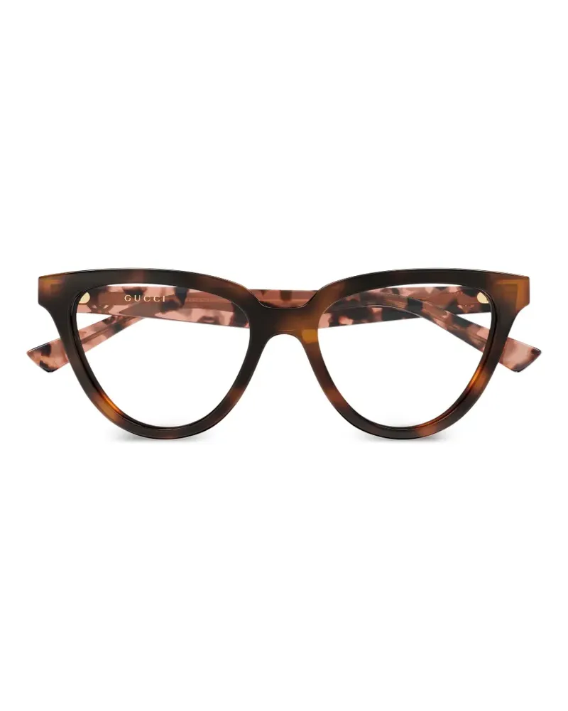 Gucci tortoiseshell-effect cat-eye glasses - Braun Braun