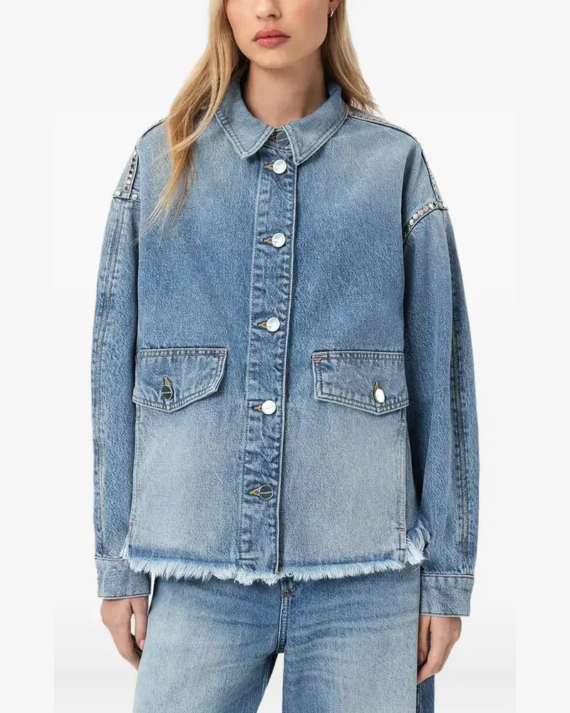 AllSaints Mantel mit Fransen - Blau Blau