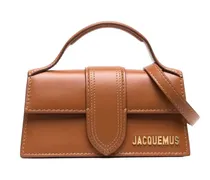 Mini-Tasche mit Logo-Schild - Braun