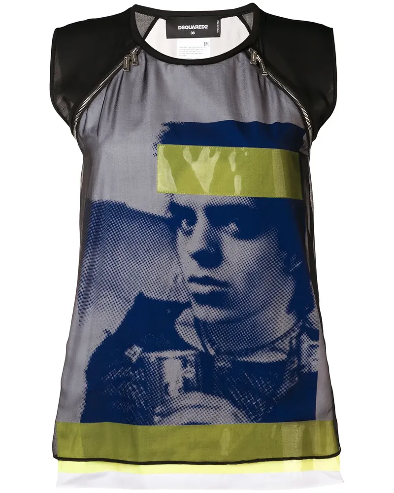 Dsquared2 T-Shirt im Layering-Look - Schwarz Schwarz