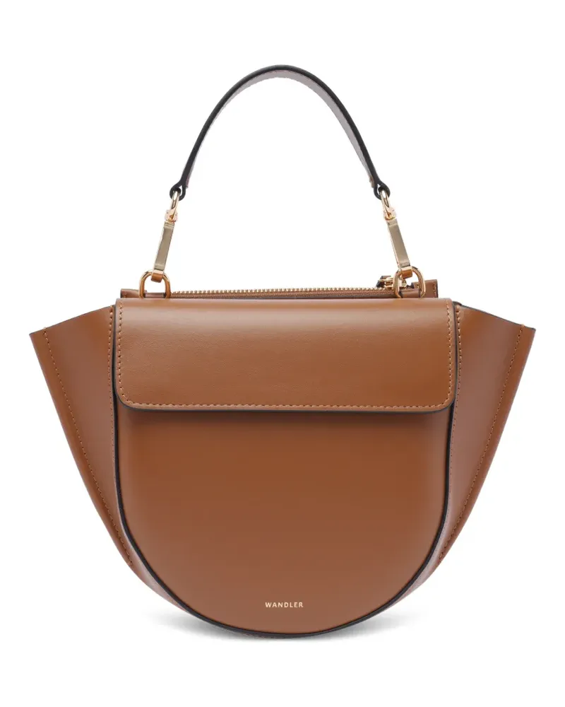 WANDLER Mini Hortensia leather clutch bag - Braun Braun