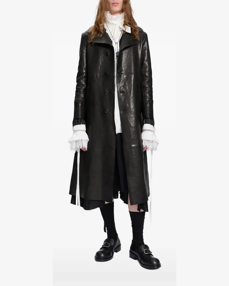 Ann Demeulemeester Lionel Ledermantel - Schwarz Schwarz