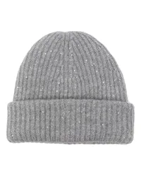 Fabiana Filippi Beanie mit Pailletten Grau