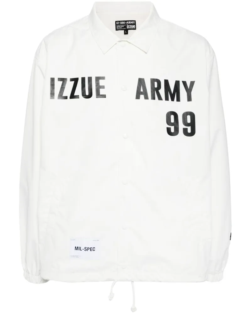 Izzue Jacke mit Logo-Print - Weiß Weiß