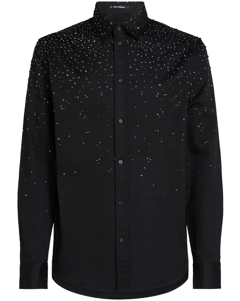 Karl Lagerfeld Hemd mit Strass-Farbverlauf - Schwarz Schwarz