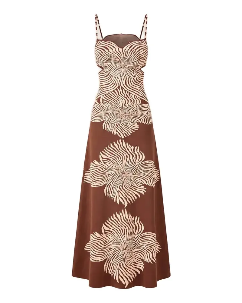 Alexis Rayana Maxikleid mit grafischem Print - Braun Braun