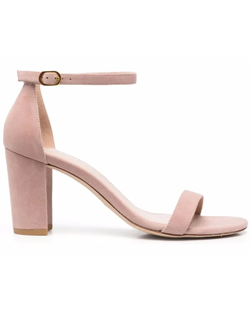 Stuart Weitzman Nearlynude Sandalen mit Blockabsatz Nude