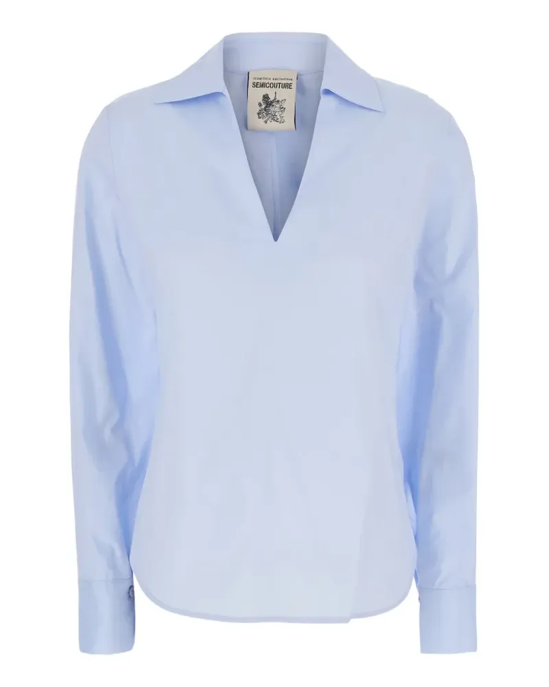 Semicouture Oberteil mit V-Ausschnitt - Blau Blau