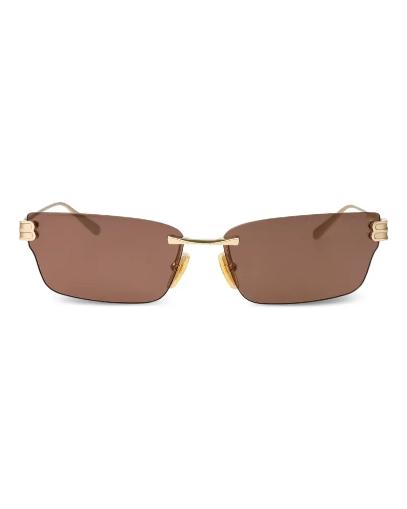 Balenciaga rimless rectangle-frame sunglasses - Gold Gold