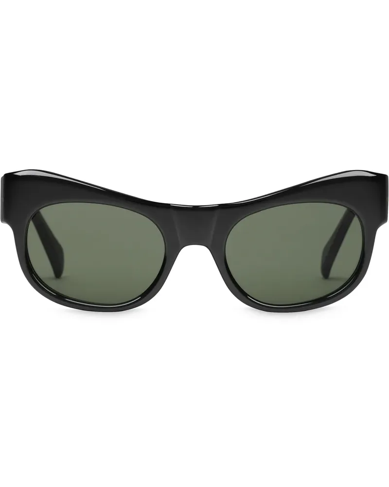 Gucci Sonnenbrille mit geschwungenem Gestell - Schwarz Schwarz