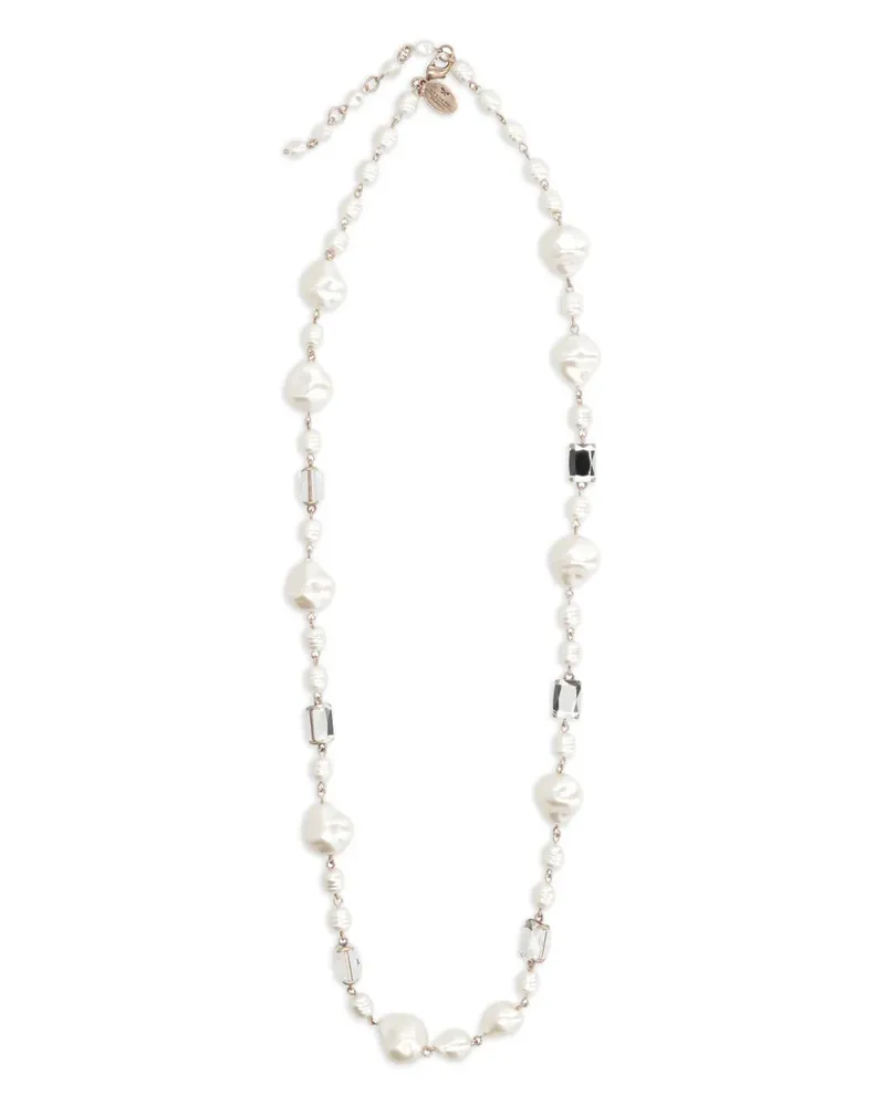 Max Mara Halskette mit Perlen - Weiß Weiß