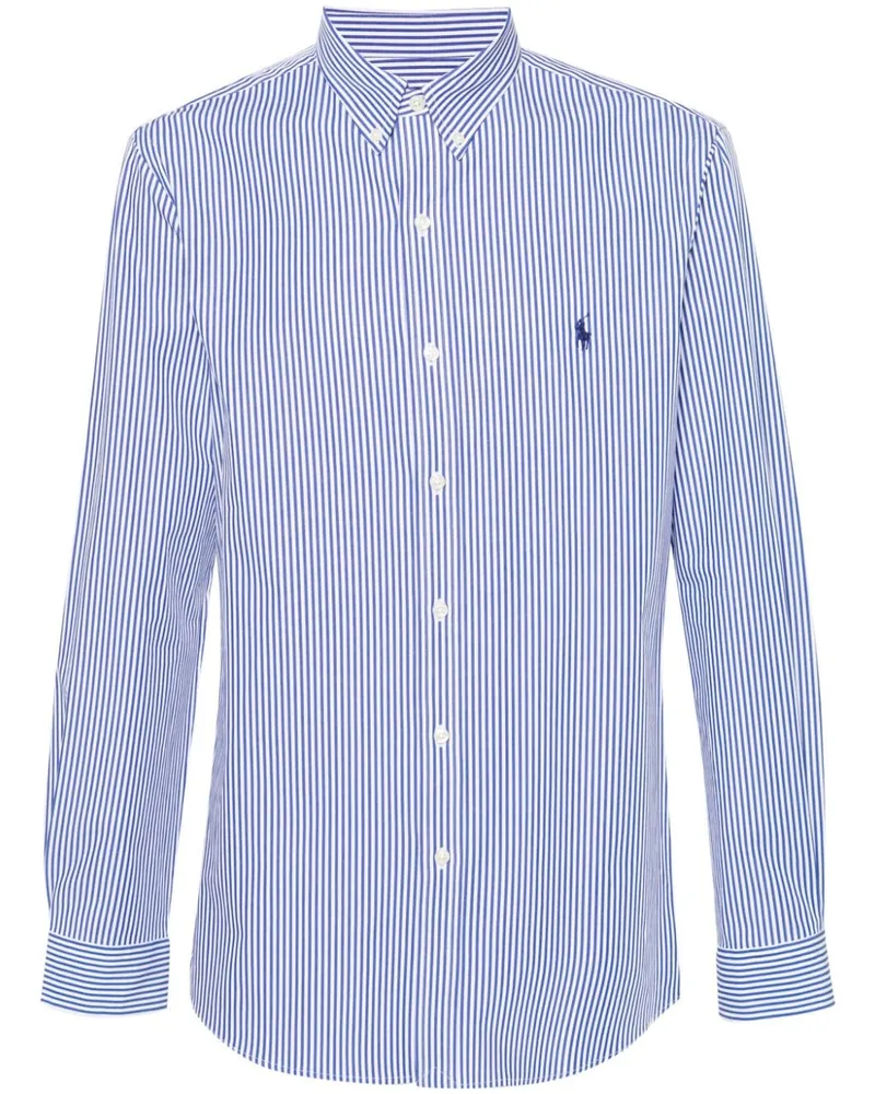 Ralph Lauren Gestreiftes Hemd mit Polo Pony - Blau Blau