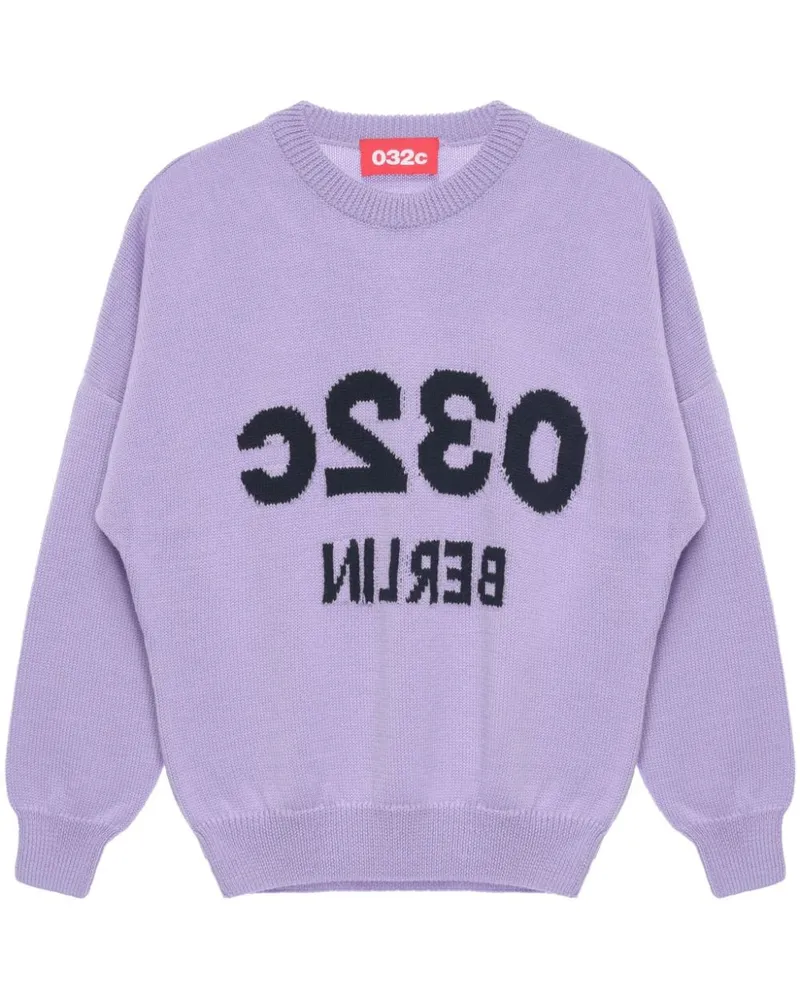 032c Selfie Pullover mit tiefen Schultern Violett