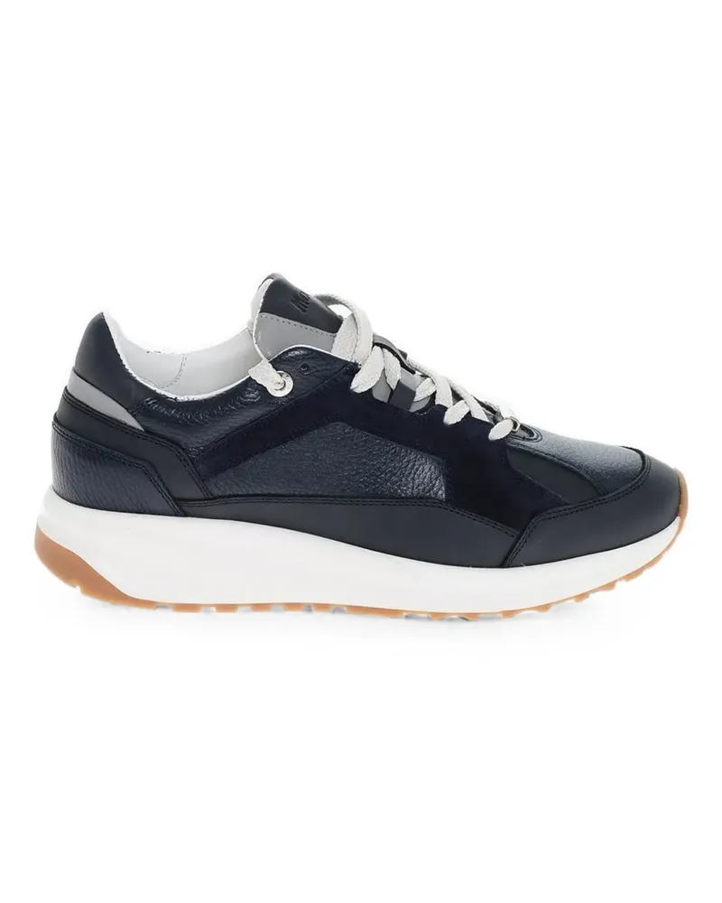 MOORER Hopian suede-insert lace-up sneakers - Blau Blau