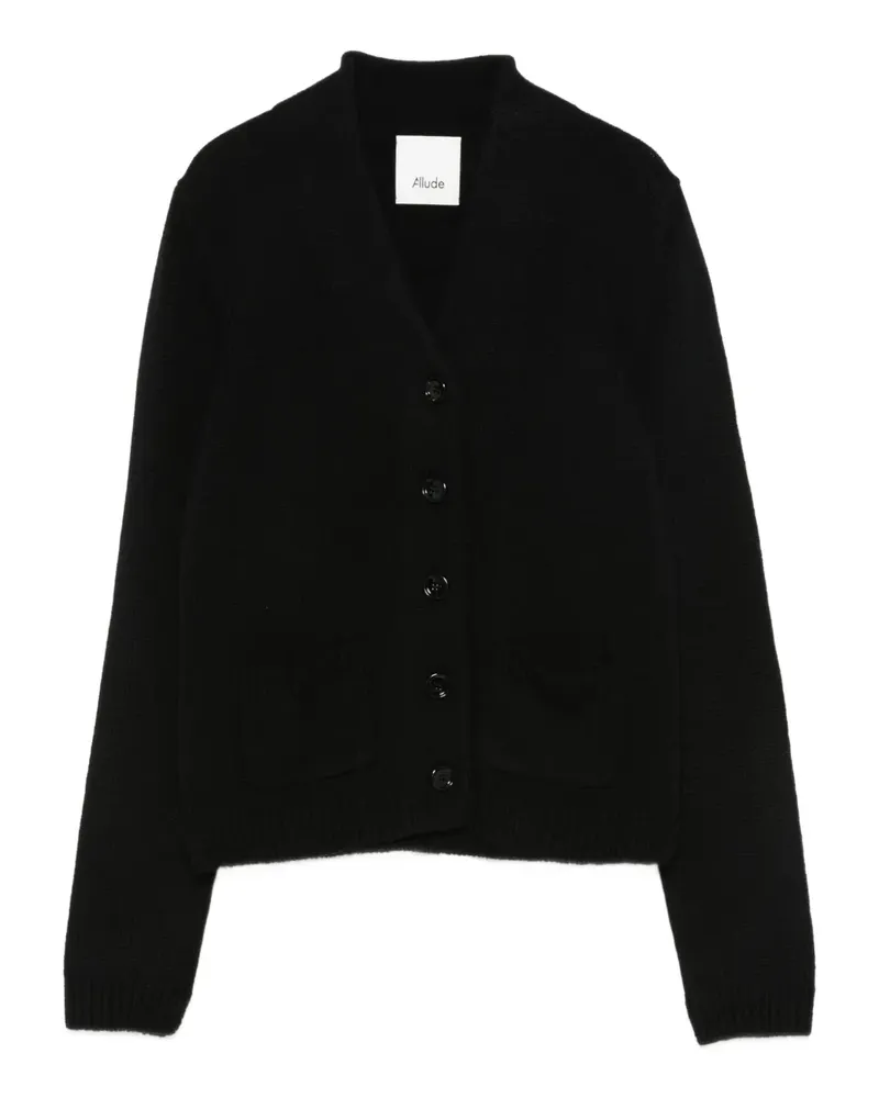 ALLUDE Cardigan mit geknöpfter Tasche - Schwarz Schwarz