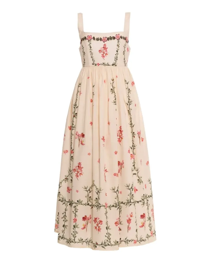 AGUA BENDITA Barbara Cauca embroidered A-line dress - Weiß Weiß