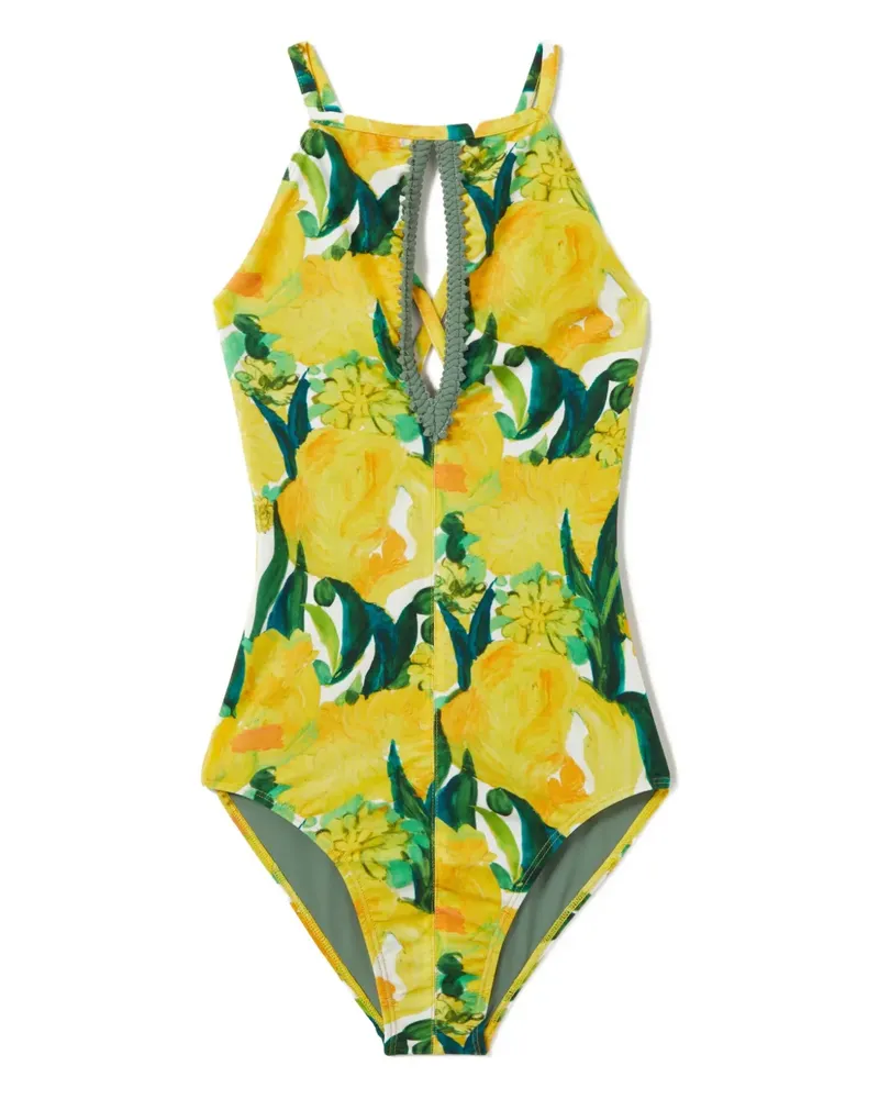 La DoubleJ Badeanzug mit Blumen-Print - Gelb Gelb