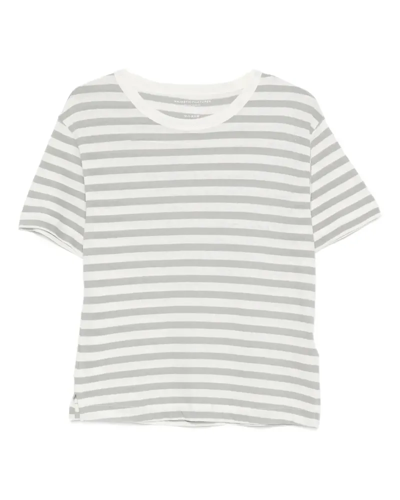 Majestic striped short-sleeve T-shirt - Weiß Weiß