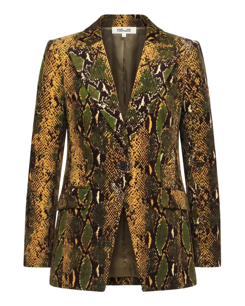 Diane von Furstenberg Charlie einreihiger Blazer mit Schlangenprint - Grün Grün