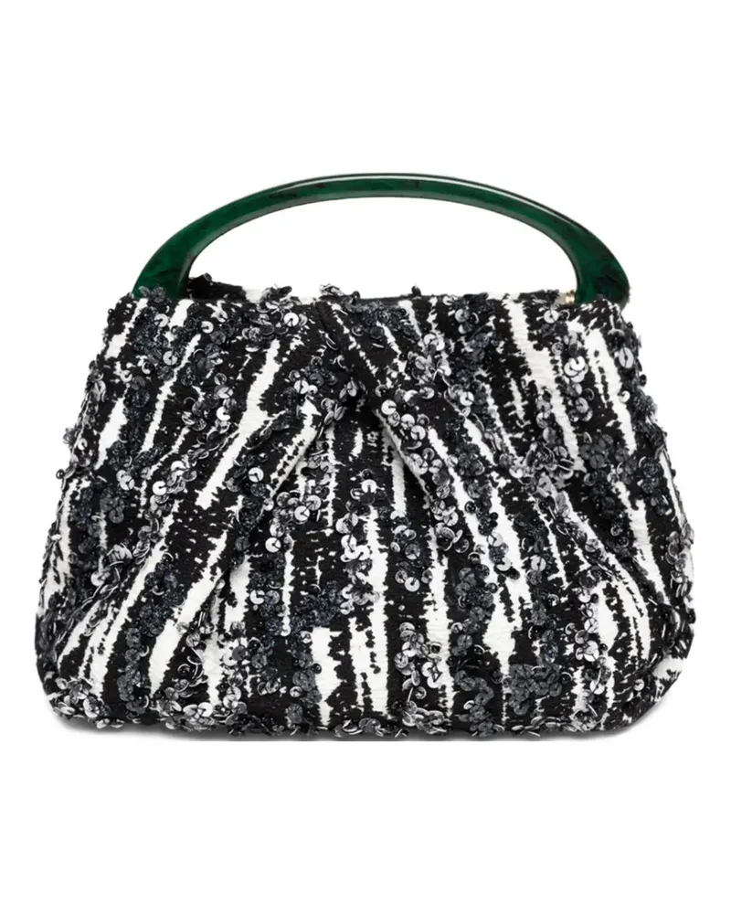 Dries van Noten Plissierte Mini-Tasche mit Pailletten - Schwarz Schwarz
