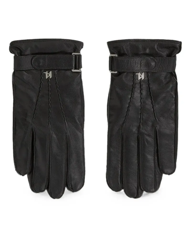 Karl Lagerfeld K/Monogram leather gloves - Schwarz Schwarz