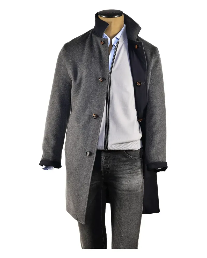 Kiton Wendbarer Mantel aus Kaschmir - Grau Grau