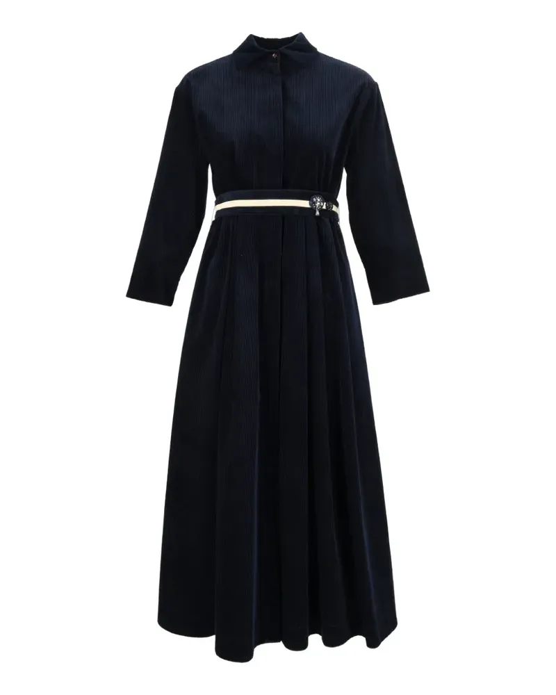 Max Mara Vortice corduroy belted midi dress - Blau Blau