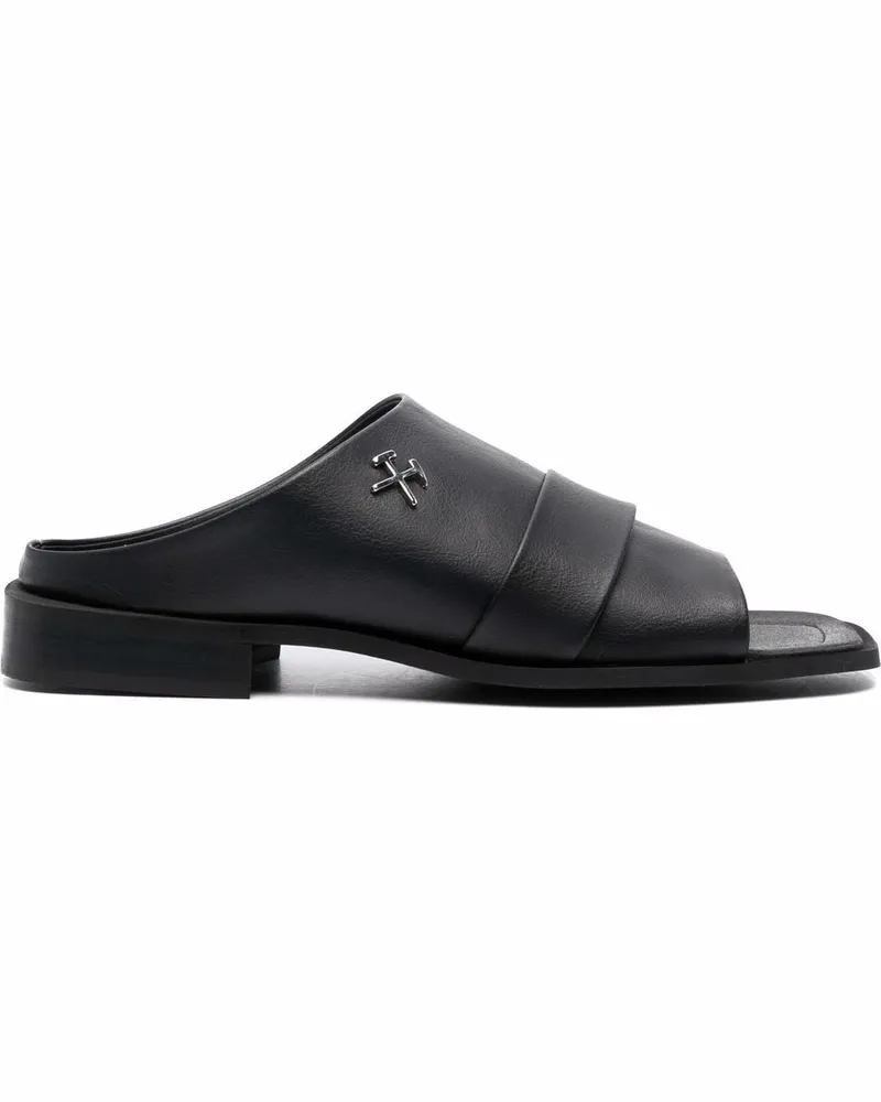 GmbH Sandalen mit Logo-Schild - Schwarz Schwarz