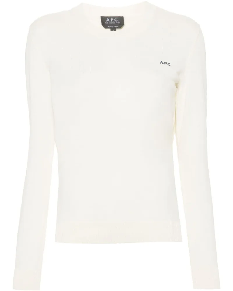 A.P.C. Pullover mit Logo-Stickerei - Nude Nude