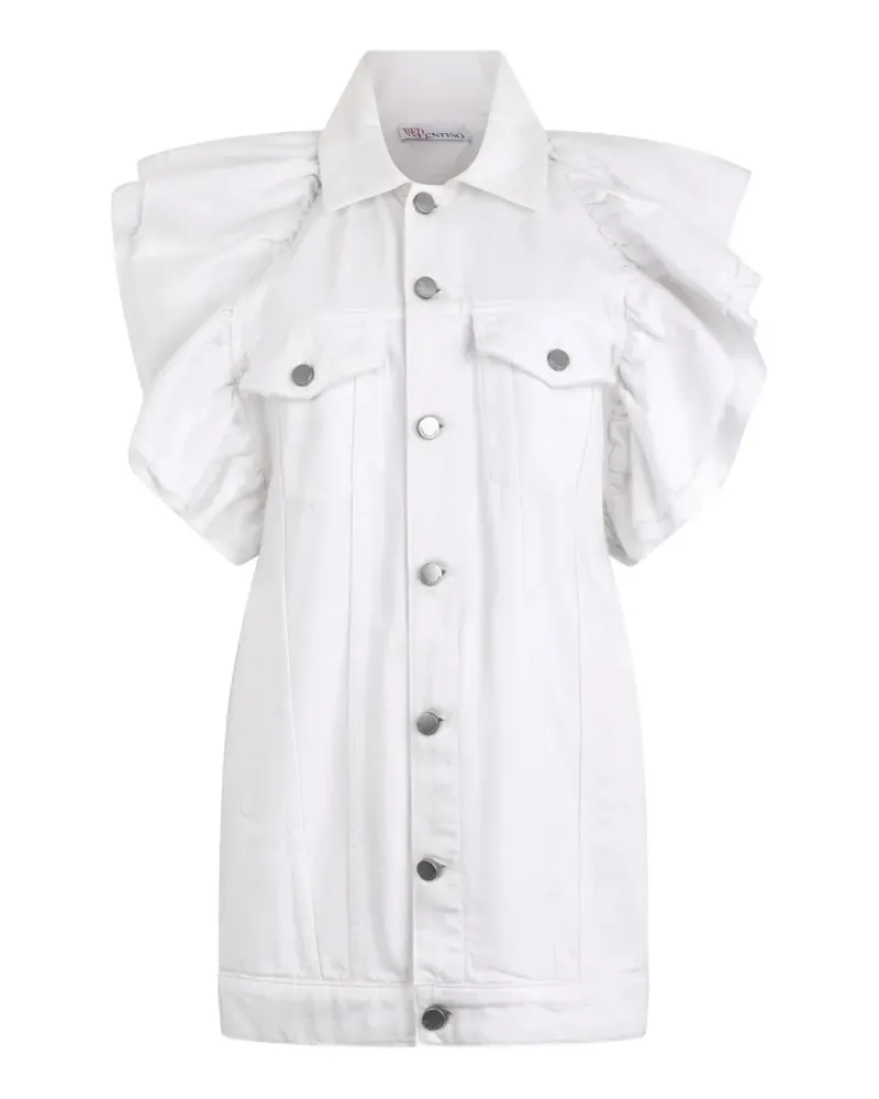 Valentino Garavani ruffled-sleeve gilet - Weiß Weiß