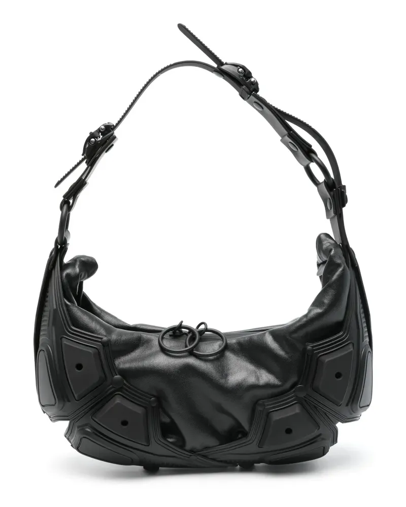 Innerraum Kleine Half Moon Schultertasche - Schwarz Schwarz