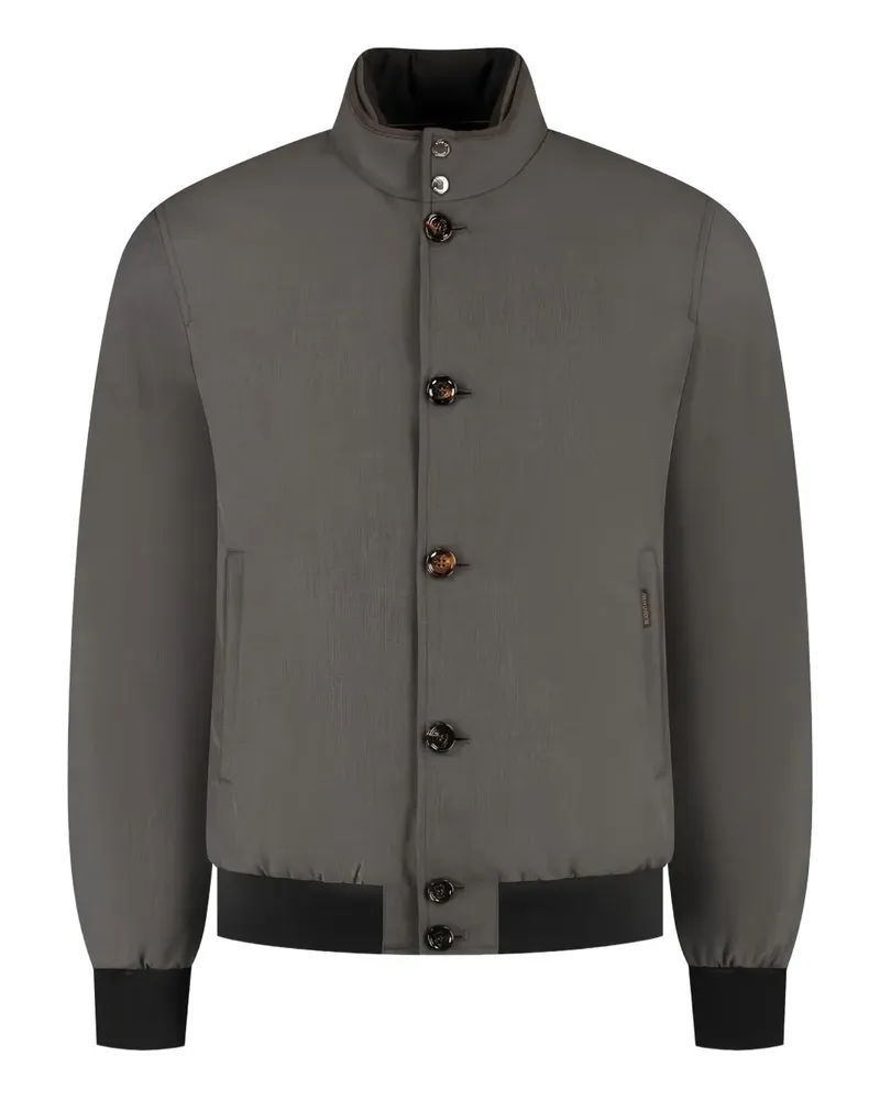 MOORER Janos-Pum ribbed-cuff bomber jacket - Braun Braun