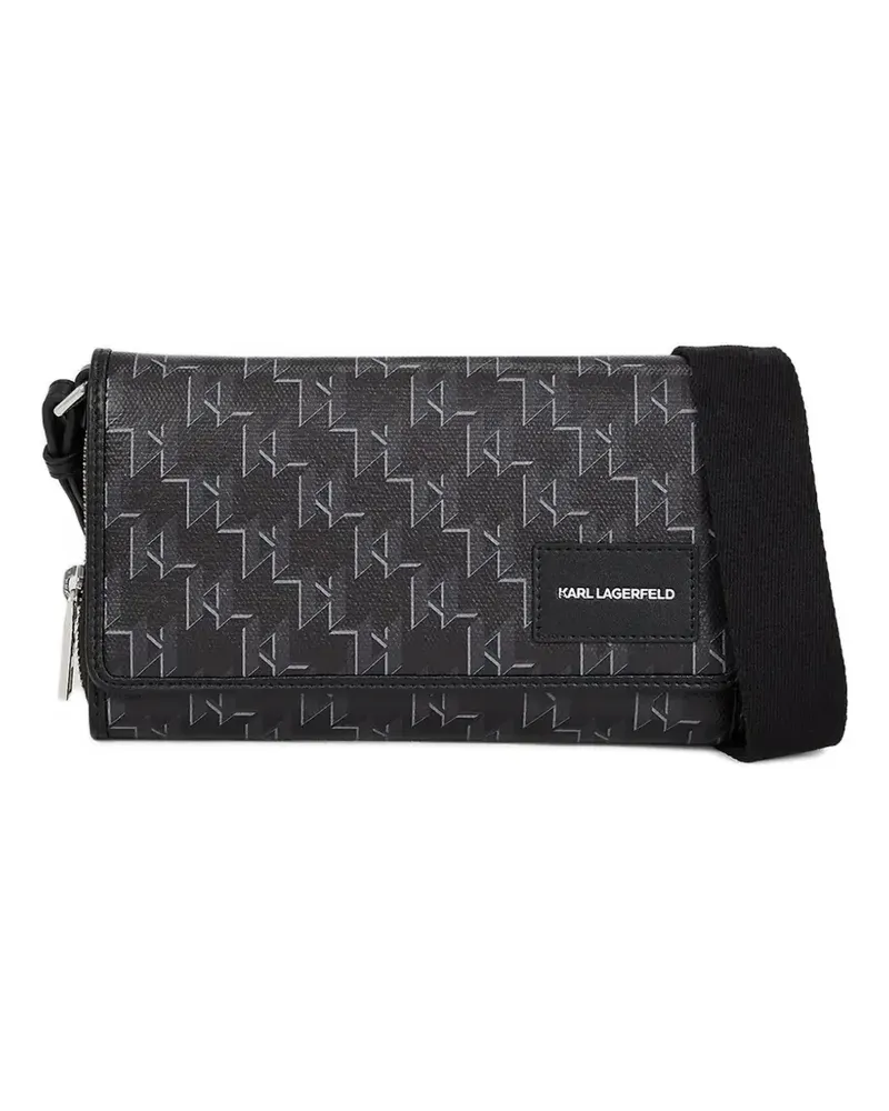 Karl Lagerfeld K/Voyage Umhängetasche mit Monogramm - Schwarz Schwarz