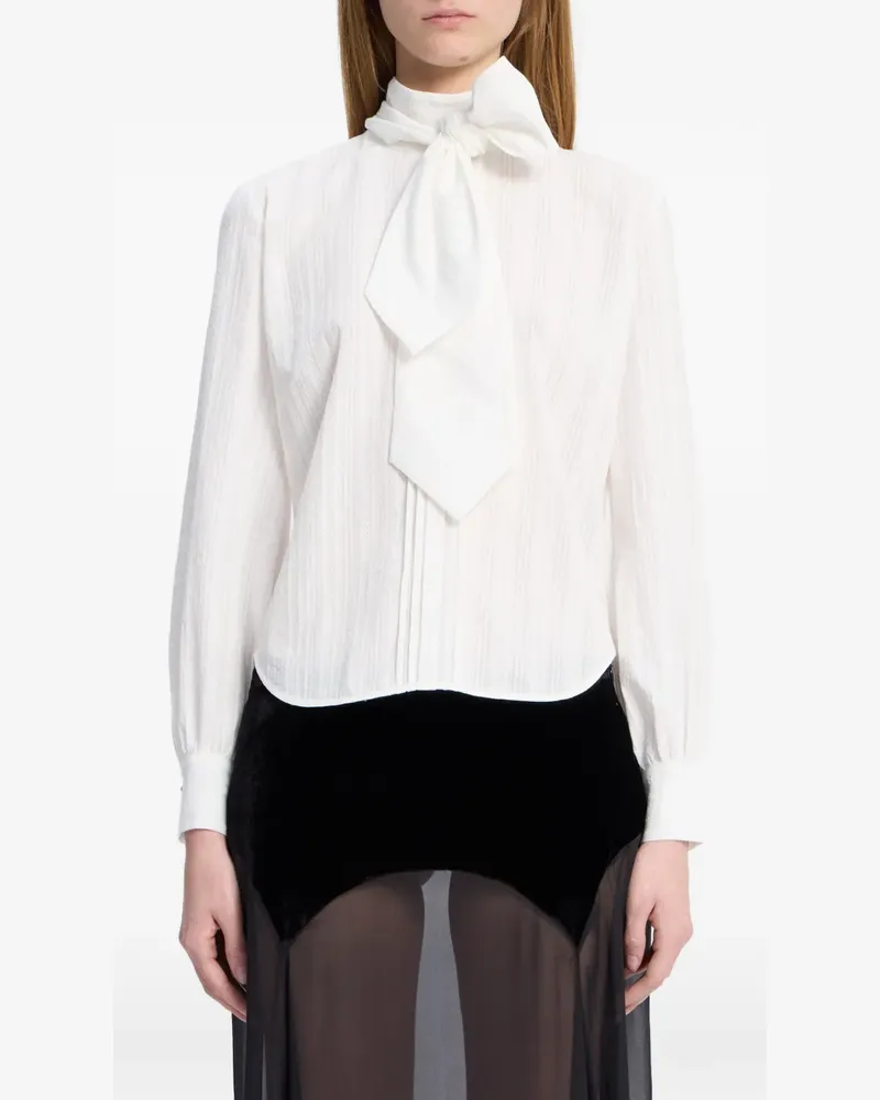 Ann Demeulemeester Bluse mit Schleifenkragen - Weiß Weiß