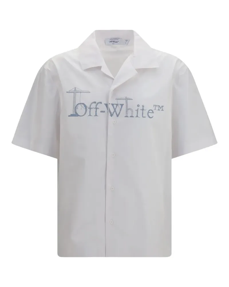 OFF-WHITE City Nature Bowlinghemd mit grafischem Print - Weiß Weiß
