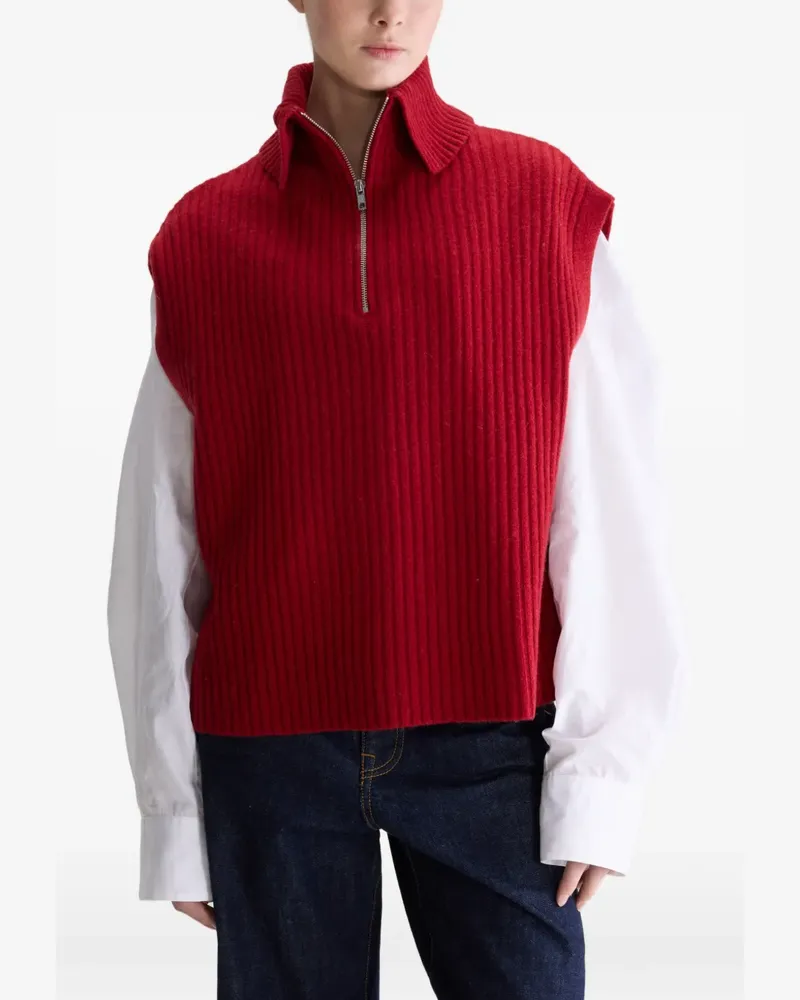 Bellerose Amer sleeveless half-zip sweater - Rot Rot