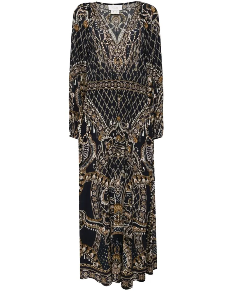 Camilla Raglan Kleid mit geraffter Taille - Blau Blau
